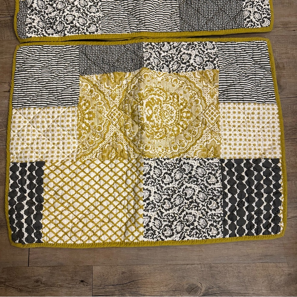Patchwork Quilted Placemats - Yellow and Black - Picture 3 of 4